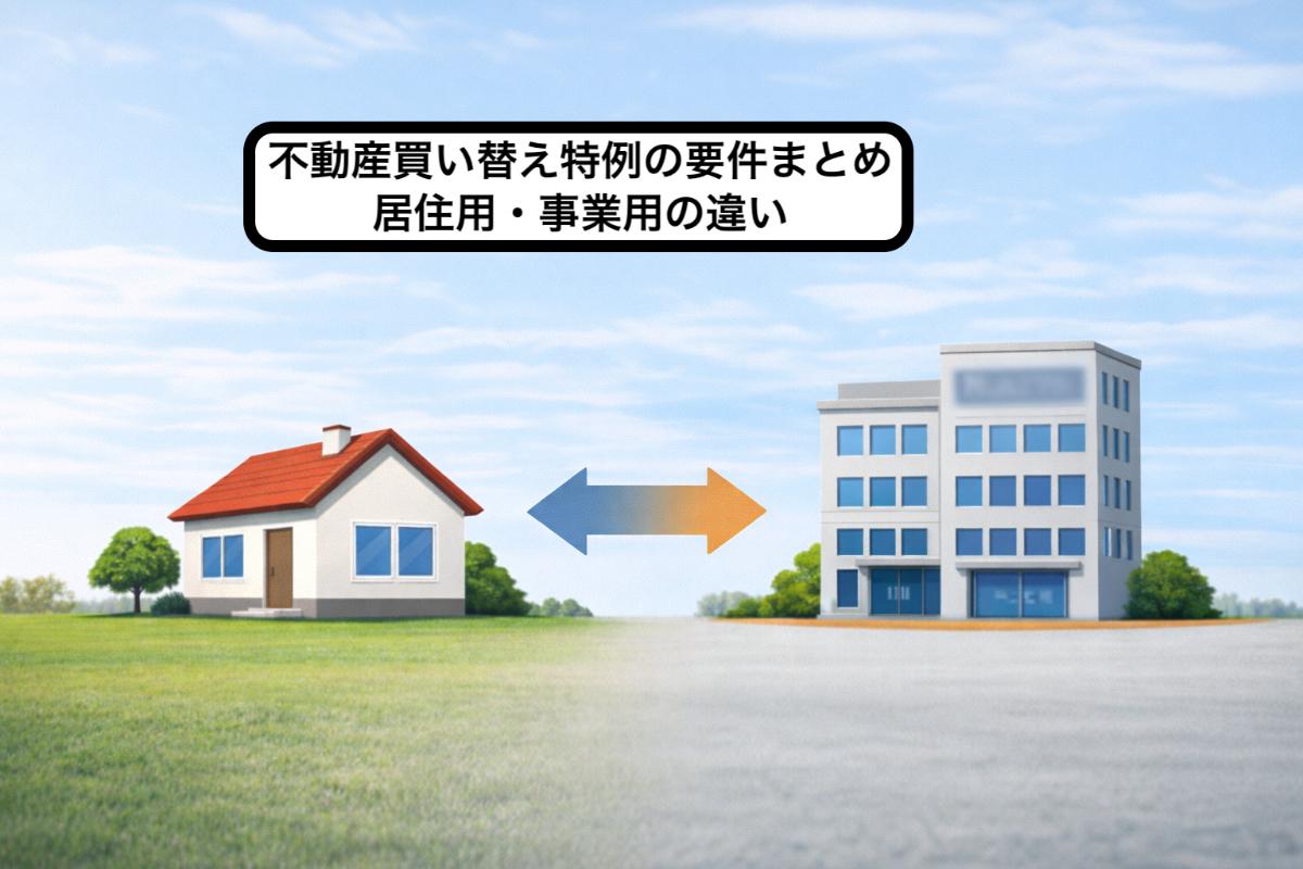 不動産買い替え特例の要件まとめ｜居住用・事業用の違い